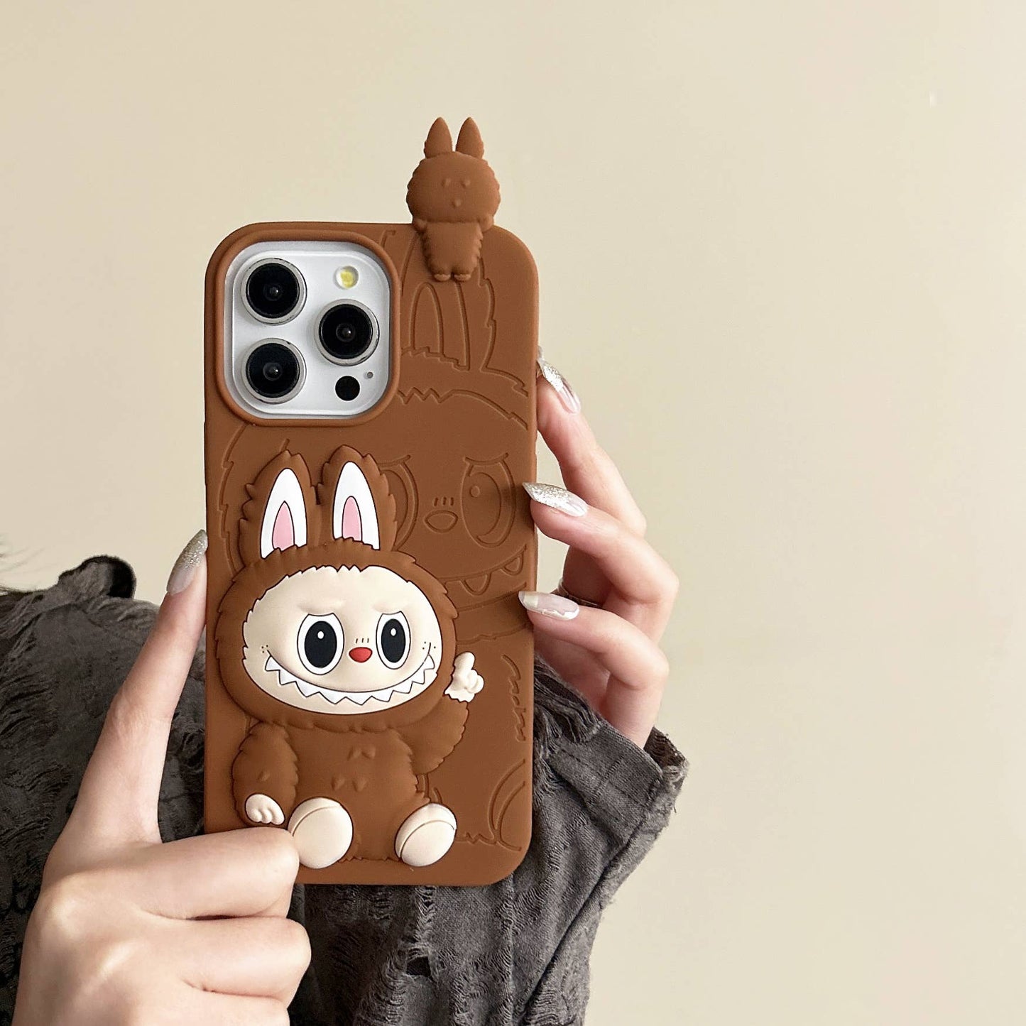 Cartoon 3D Labubu phone case Silicone Protective Case