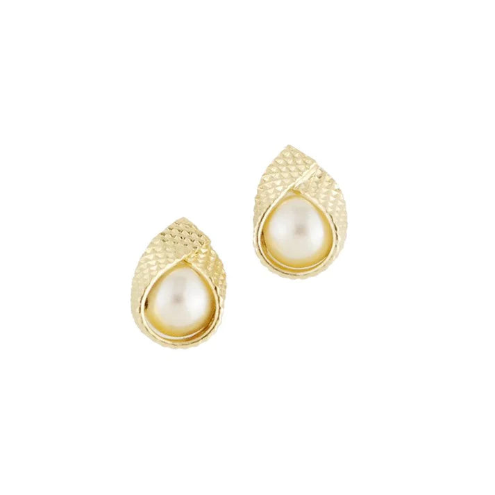 18K Gold Filled Wrap Pearl Earing & Necklace Set