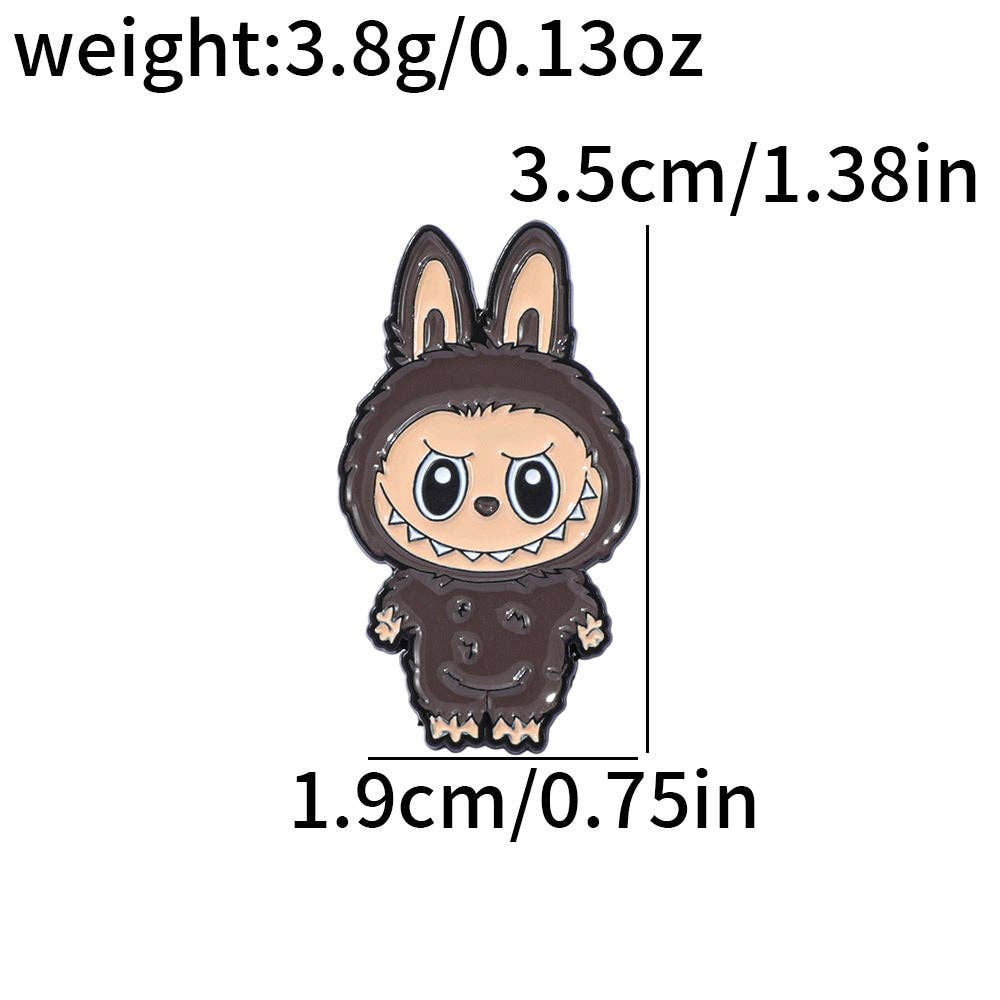Cute cartoon labubu metal alloy brooch labubu badge