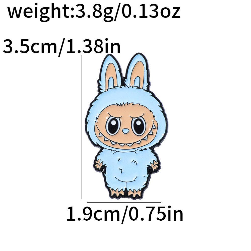 Cute cartoon labubu metal alloy brooch labubu badge