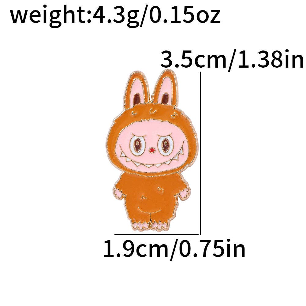 Cute cartoon labubu metal alloy brooch labubu badge