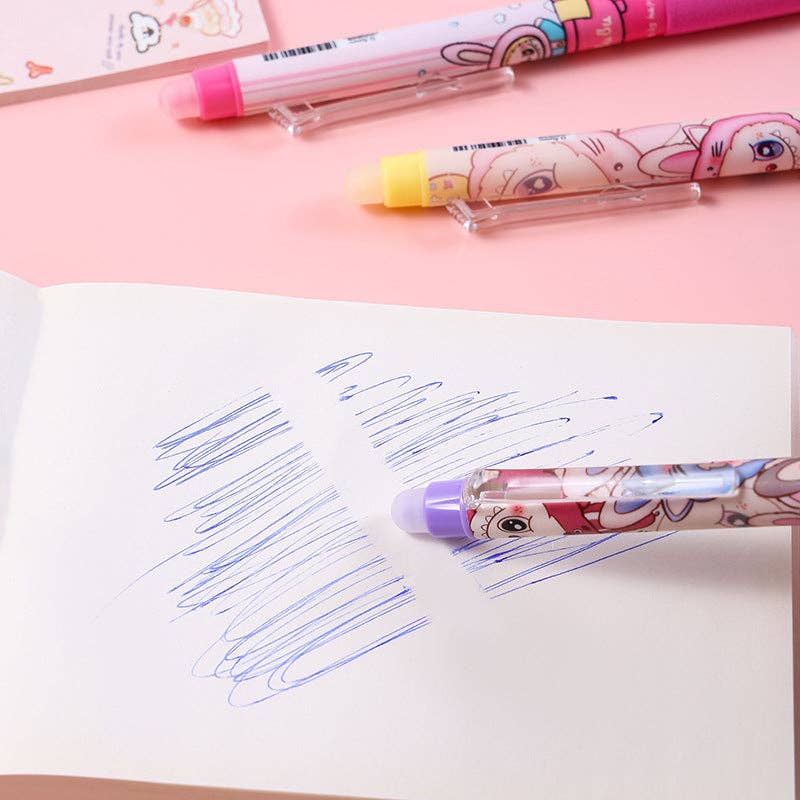 Labubu erasable press gel pen cute labubu pen-4pcs set