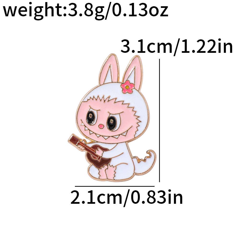 Cute cartoon labubu metal alloy brooch labubu badge