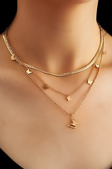 Elegant Butterfly 18K Gold Non-Tarnish Stainless Steel Necklace