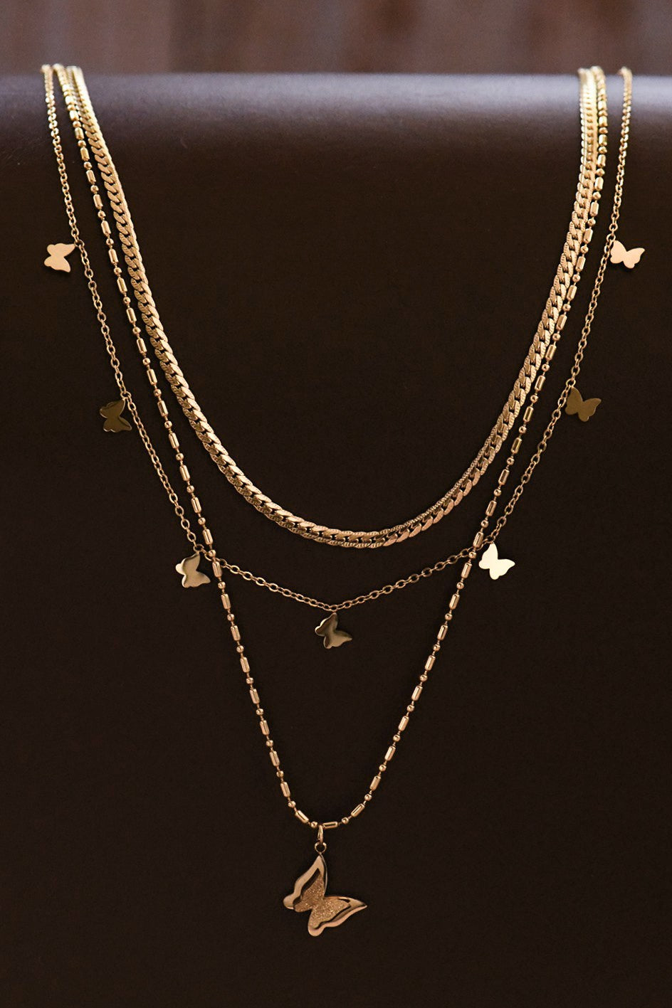 Elegant Butterfly 18K Gold Non-Tarnish Stainless Steel Necklace