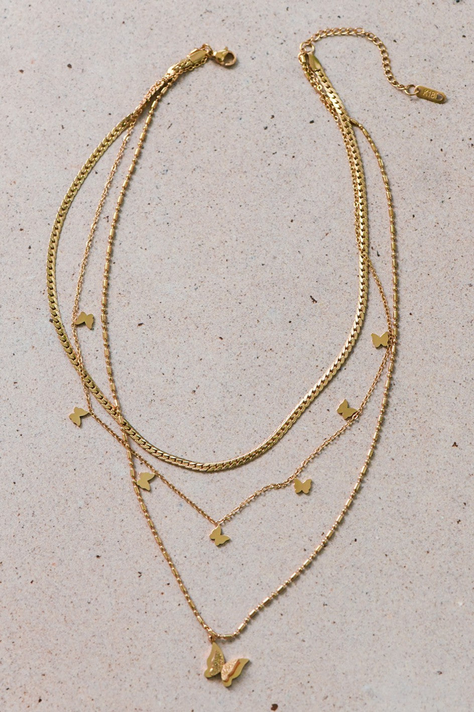 Elegant Butterfly 18K Gold Non-Tarnish Stainless Steel Necklace