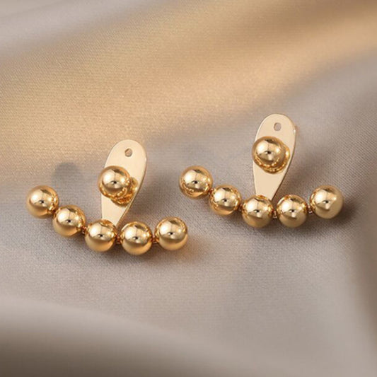 Golden Pearl Ear Jackets Earrings