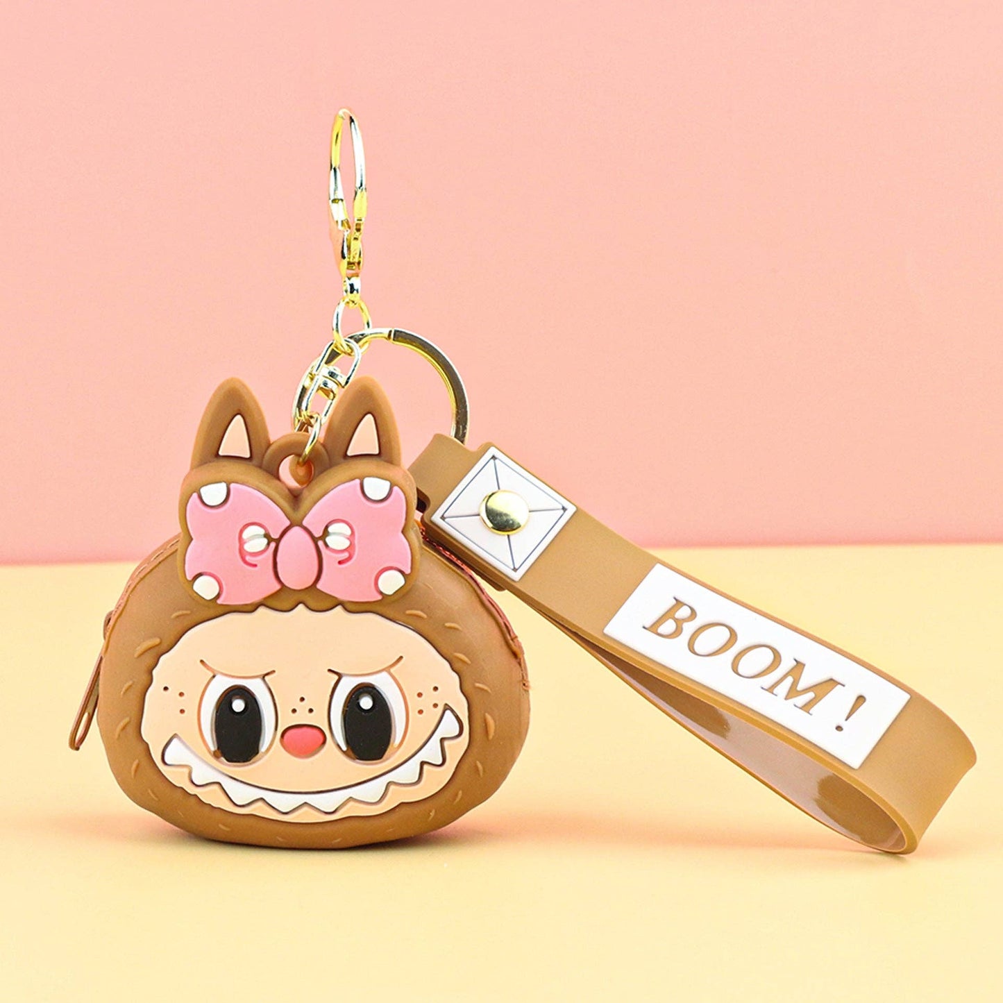 Children's silicone labubu coin purse key chain pendant gift