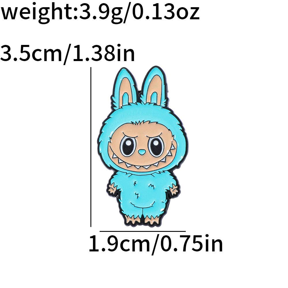 Cute cartoon labubu metal alloy brooch labubu badge