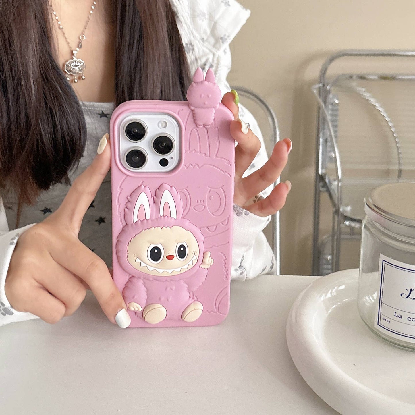 Cartoon 3D Labubu phone case Silicone Protective Case