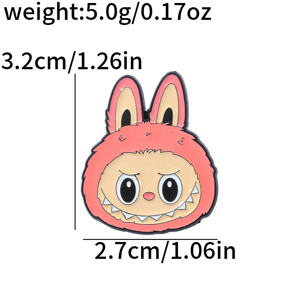 Cute cartoon labubu metal alloy brooch labubu badge