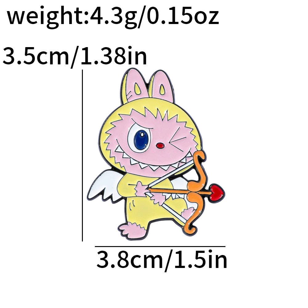 Cute cartoon labubu metal alloy brooch labubu badge