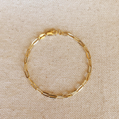 18K Gold Filled Luxury Paperclip Link Bracelet