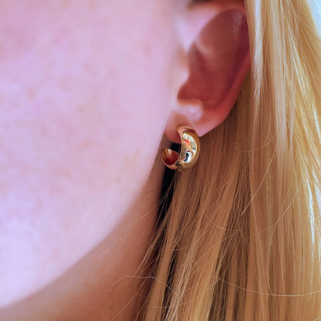18K Gold Filled Small Rounded C-Hoop