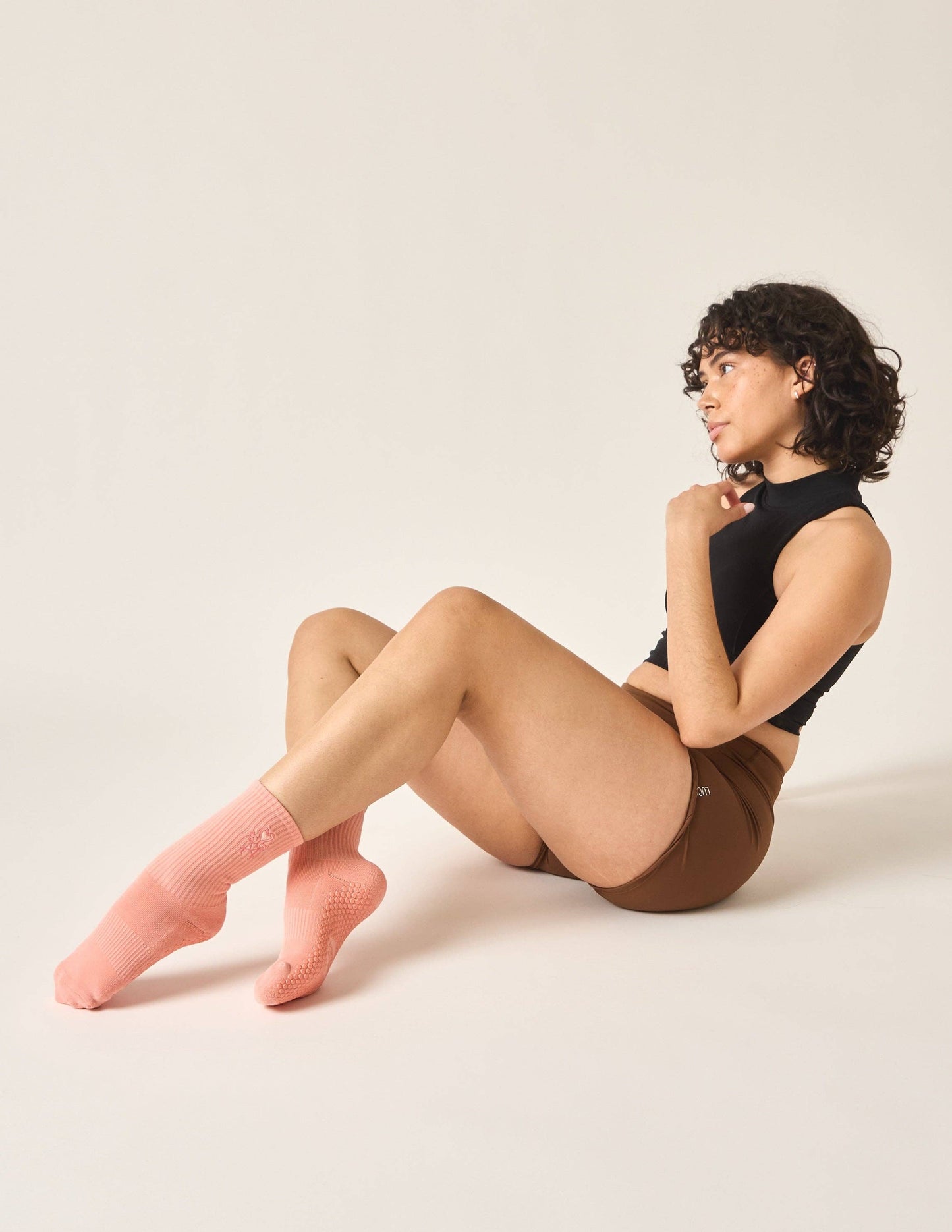 The Embroidered Crew Grip Sock