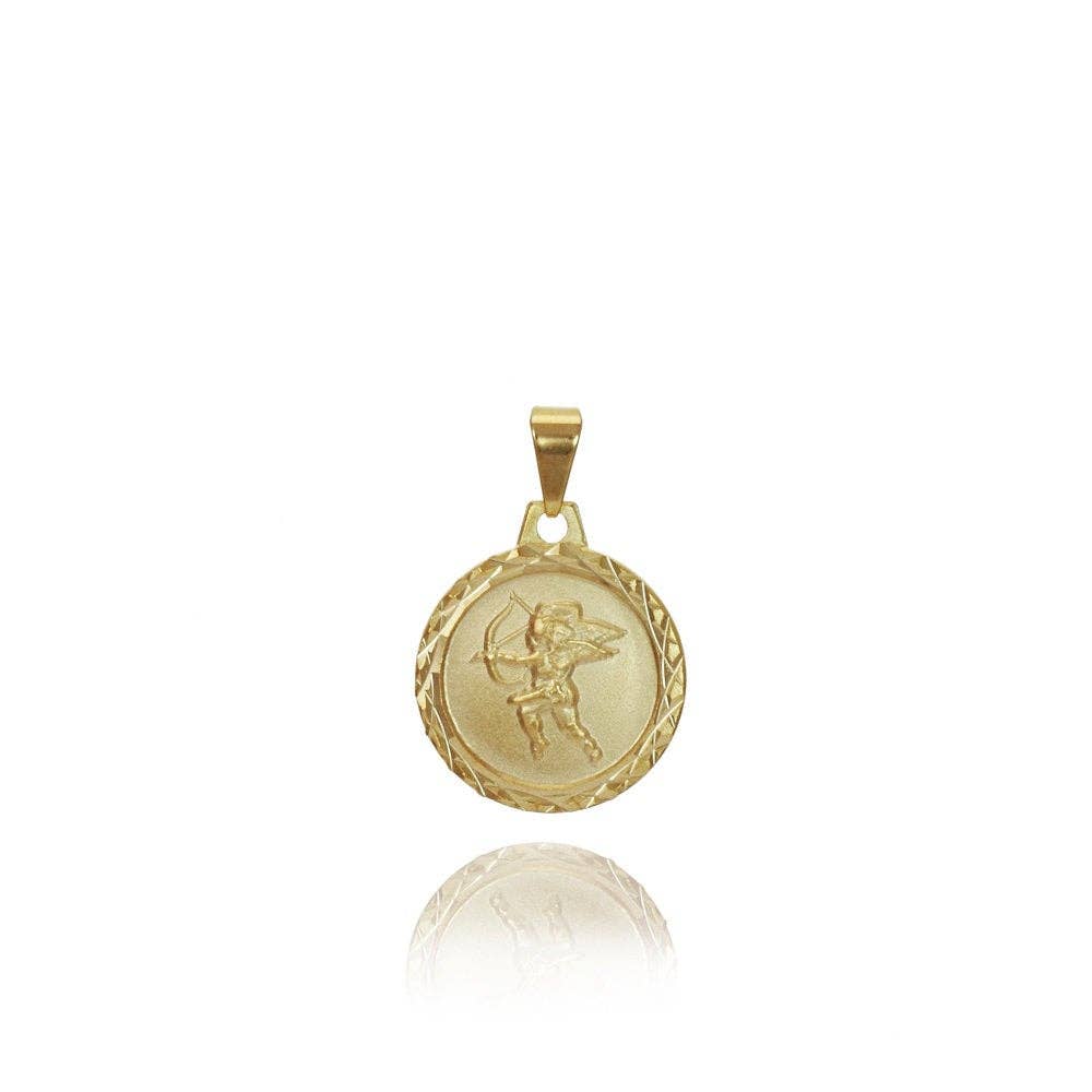 18k Gold Filled Diamond Cut Cupid Pendant