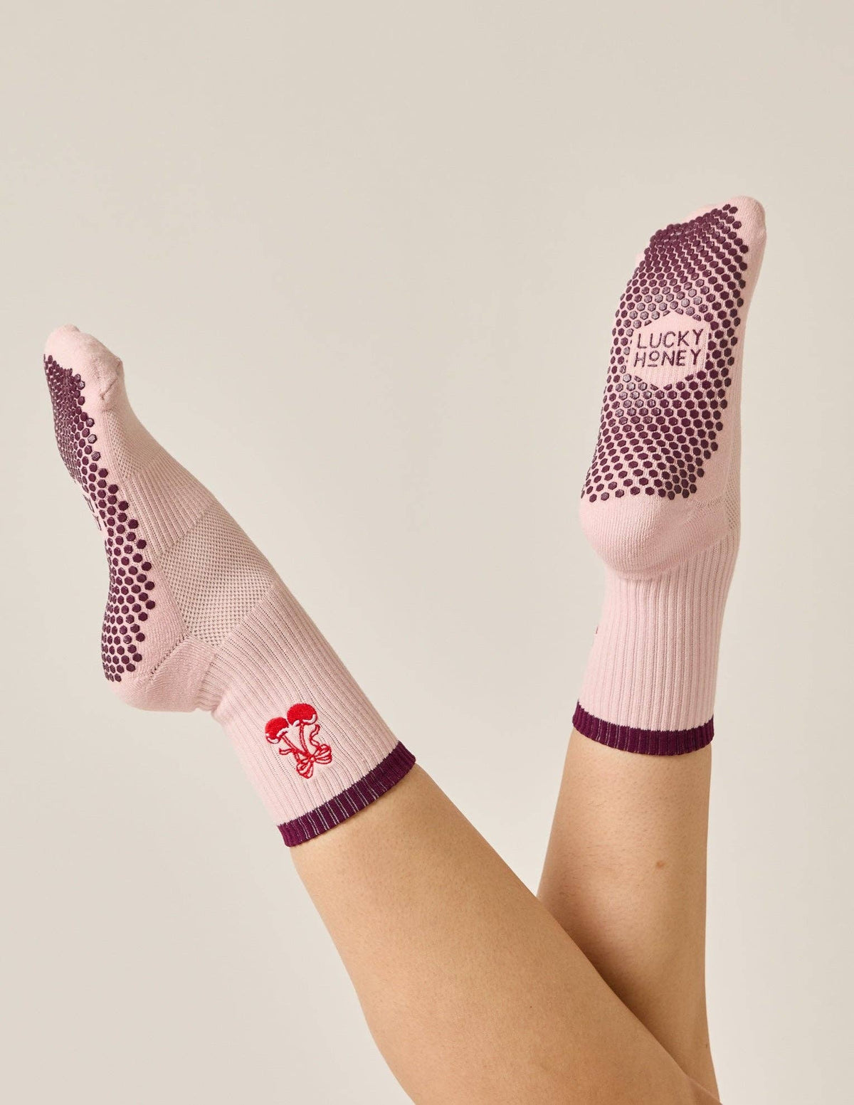 The Embroidered Crew Grip Sock