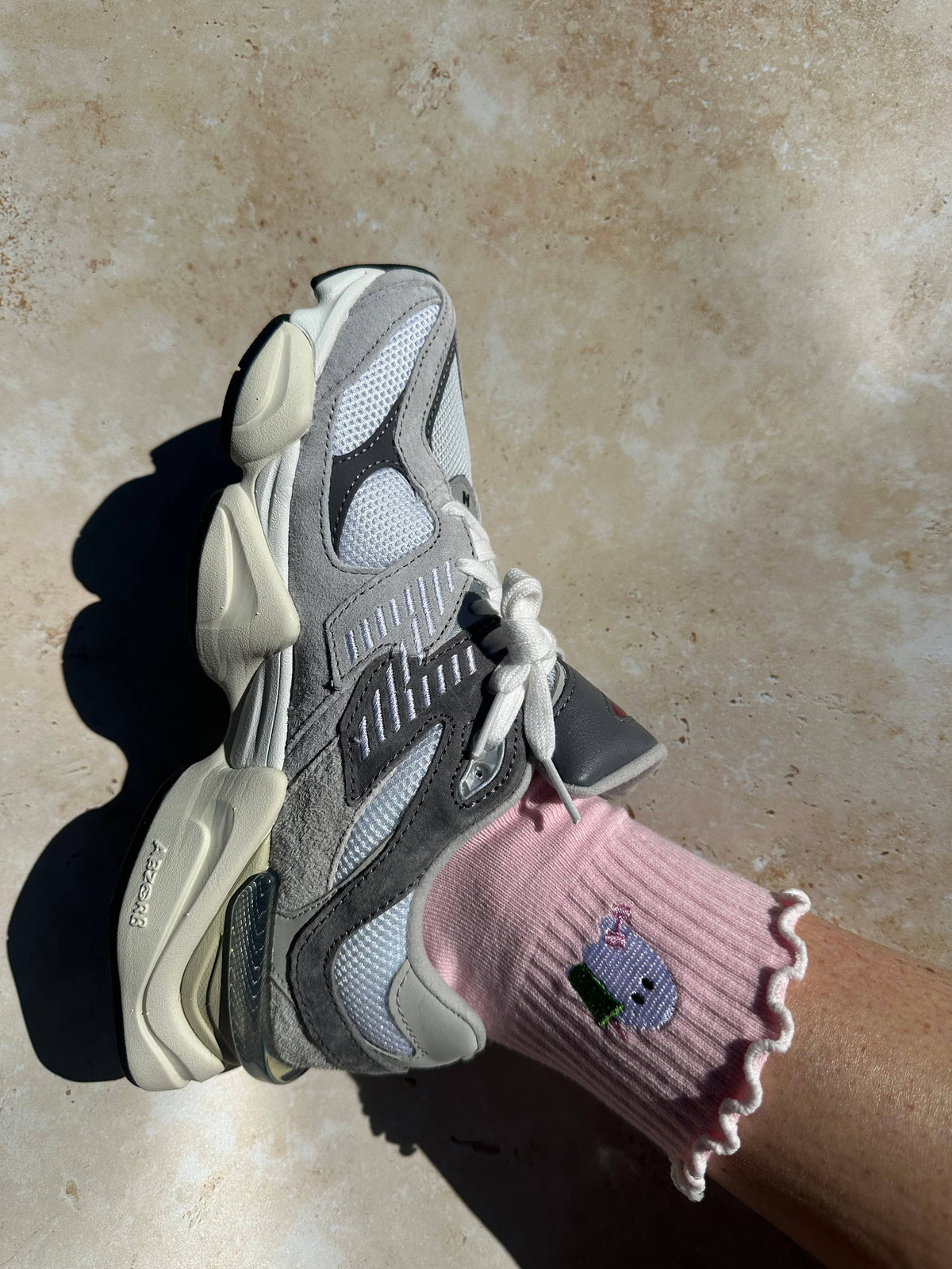 Spooky season socks! pink ghost matcha non slip socks