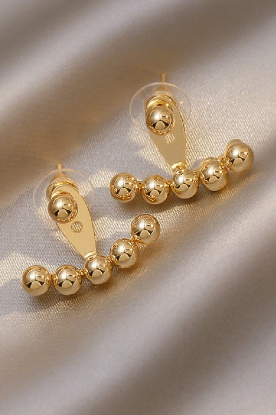 Golden Pearl Ear Jackets Earrings