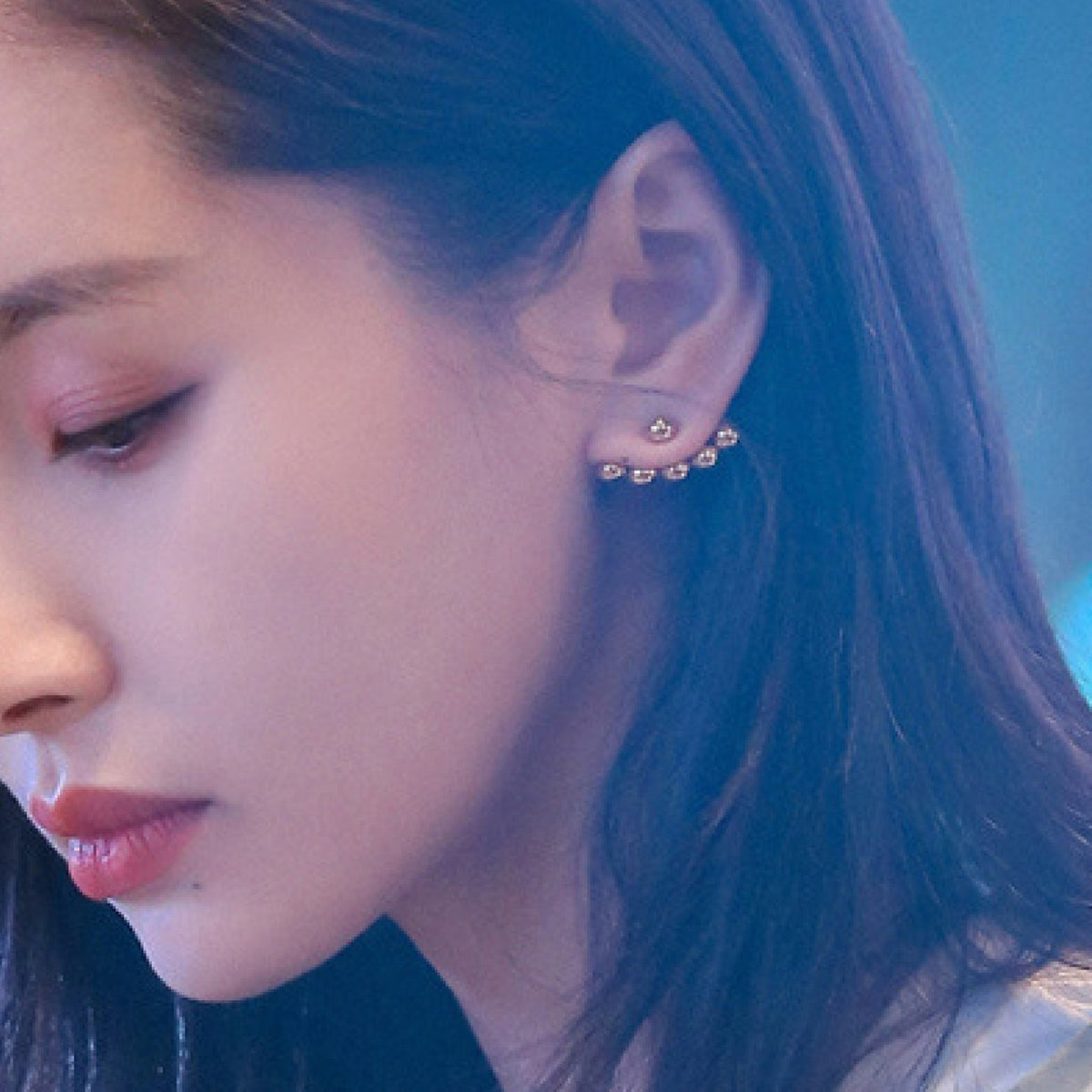 Golden Pearl Ear Jackets Earrings