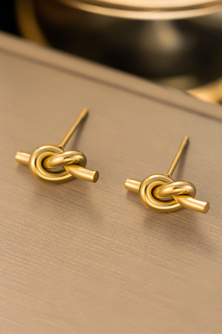 Knot Stud 18K Gold Plated Earrings