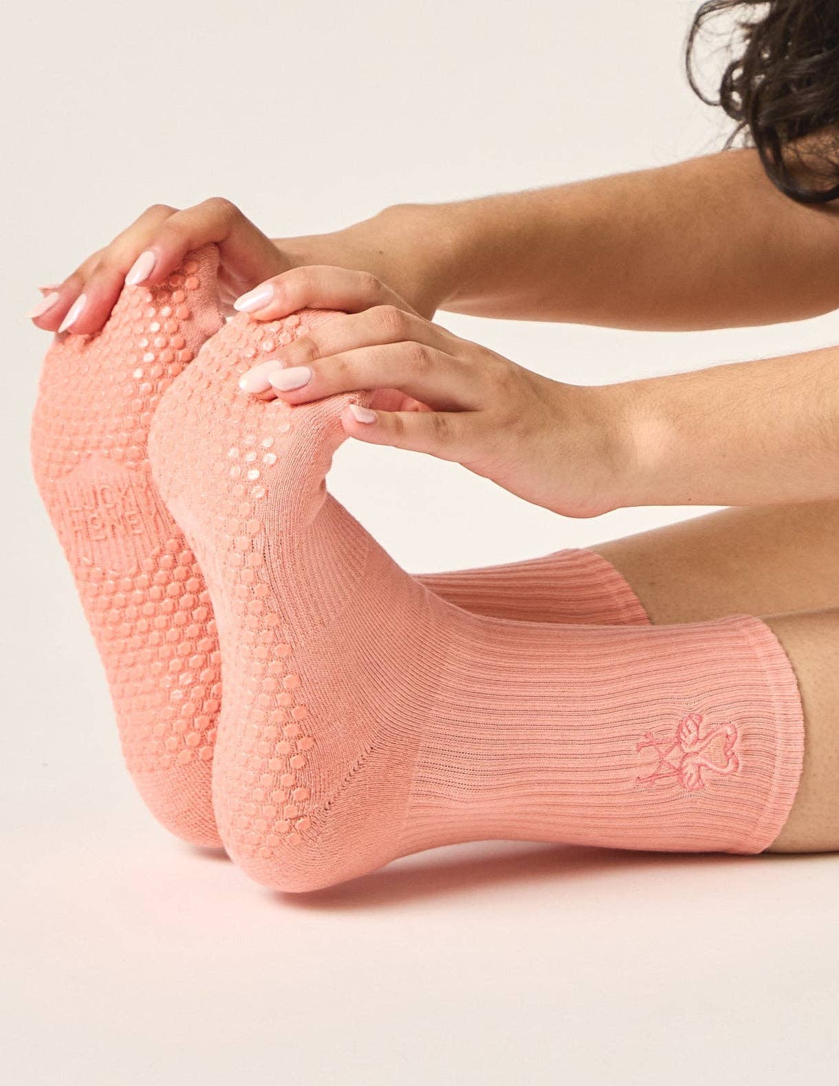 The Embroidered Crew Grip Sock