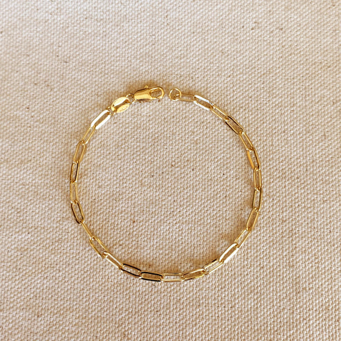 18K Gold Filled Luxury Paperclip Link Bracelet