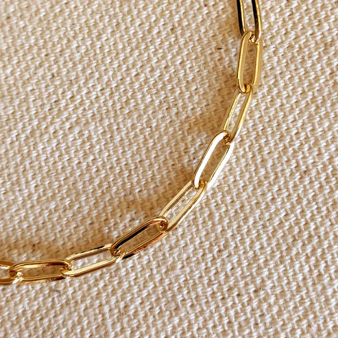 18K Gold Filled Luxury Paperclip Link Bracelet