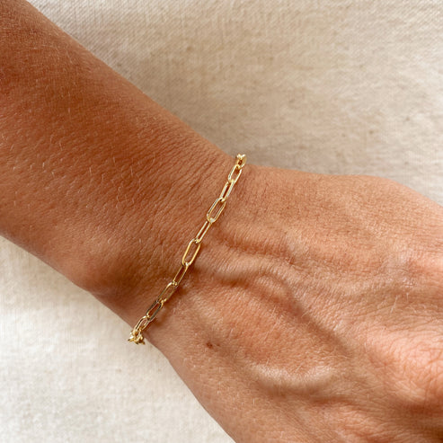 18K Gold Filled Luxury Paperclip Link Bracelet