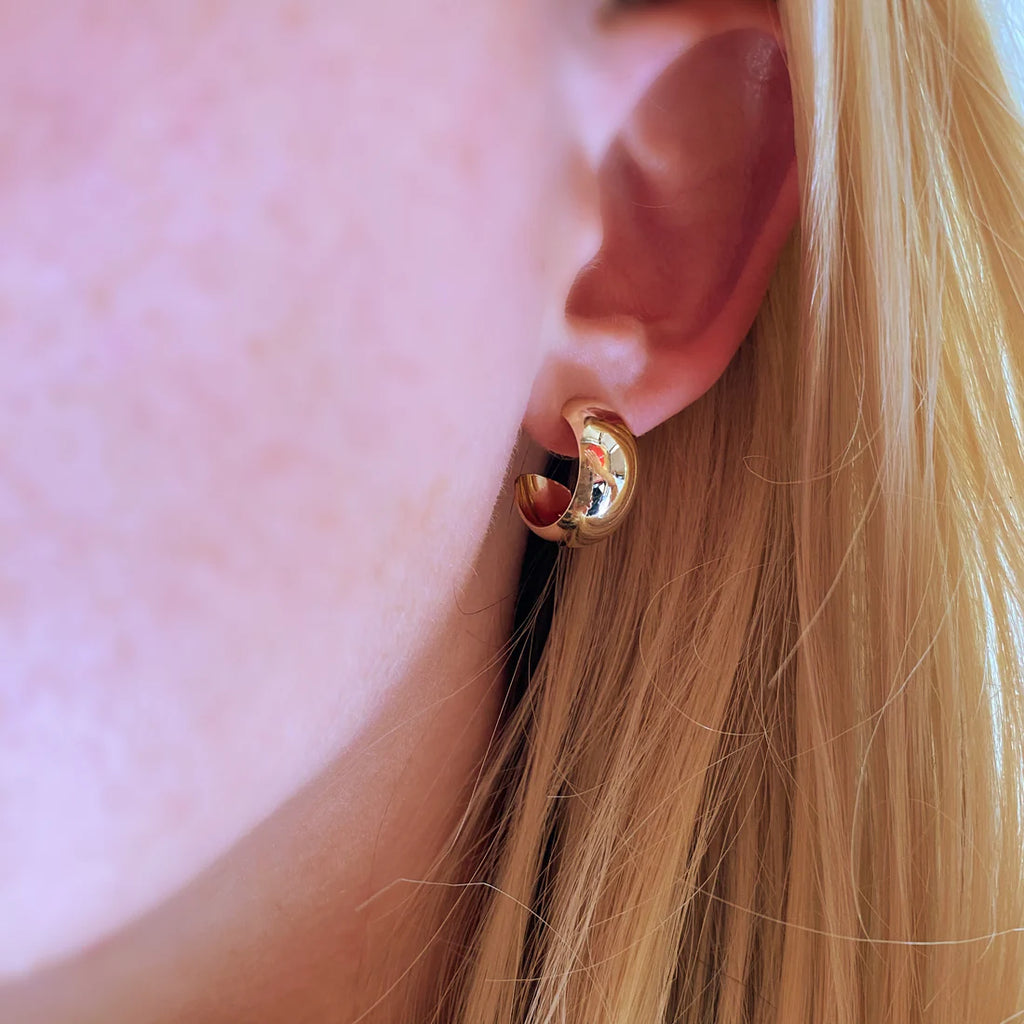 18K Gold Filled Small Rounded C-Hoop